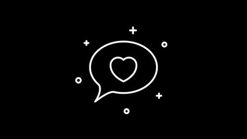 Animated Speech Bubble with Heart Icon for Social Media