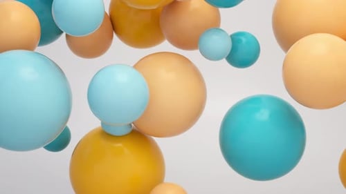 Colorful Bouncing Spheres Fluid Abstract Animation