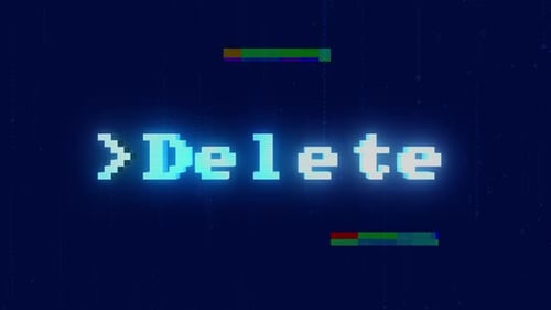 Deleting Files on a Blue Futuristic Computer Screen