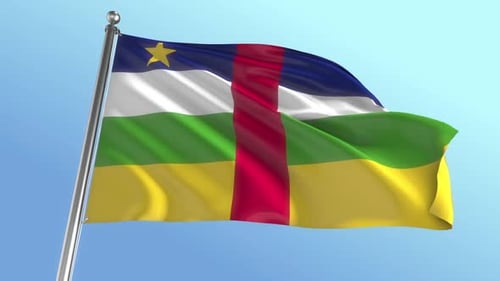 Central African Republic National Flag Waving Animation