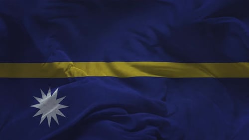 Flagge von Nauru. Stoffanimation in Zeitlupe — 3D-Rendering