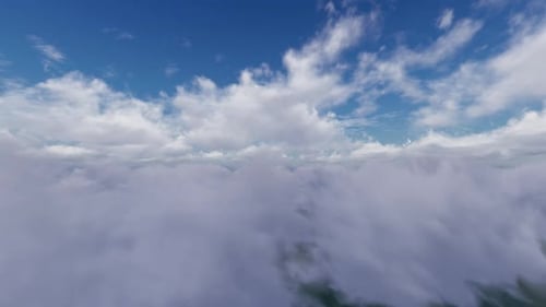 Smooth Flight Through Moving Clouds Animation