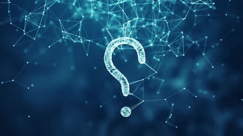 Plexus Network Question Exclamation Mark Morphing Animation