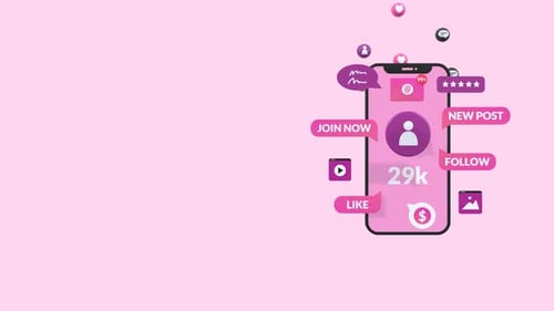 Social Media Follower Growth Animation on Smartphone