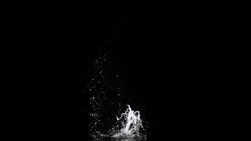 Abyss Collection: Small splash of water slowly spreading wide from the center over a black backgroun