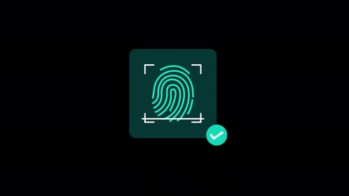 Scanning Fingerprint Biometric for Identification Verification Concept Animation Video - Transparent