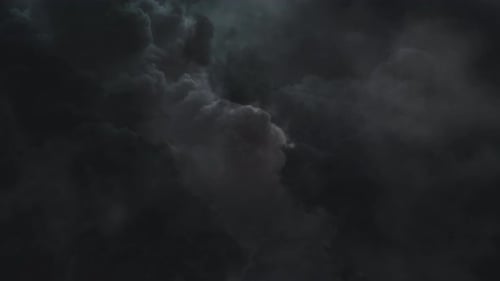 Clouds With Thunder And Lightning.