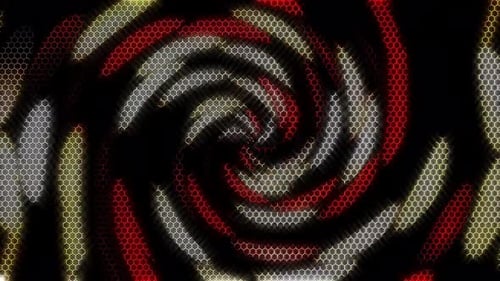 Abstrakter Hintergrund, der Streifen bewegt und mit leuchtenden Lichtpunkten blinkt. Animation mit Kreisen