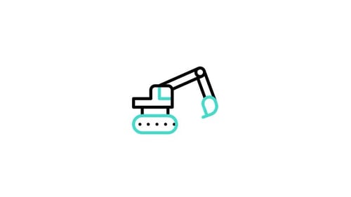 Flat Design Excavator Icon Animation