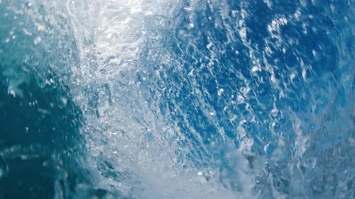 Underwater view of the breaking ocean wave