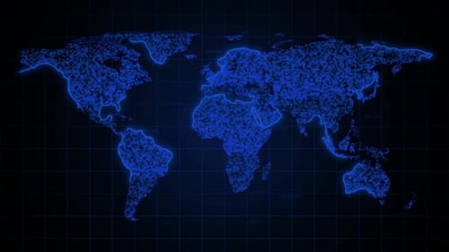 Digitale Weltkarten Blau - Global Loop