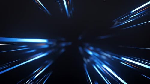 Dynamic Blue Light Trails Speed Warp Background