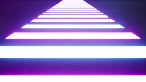Flickering Neon Lamps Crosswalk