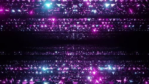 Purple triangular particles awards overlay loop background 3d render. The luxurious violet