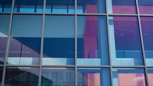 Panoramic Windows of a Modern Commercial Building Hightech Metal and Glass Construction