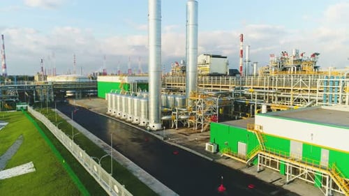Towers Fuel Tanks Structures on Factory Territory