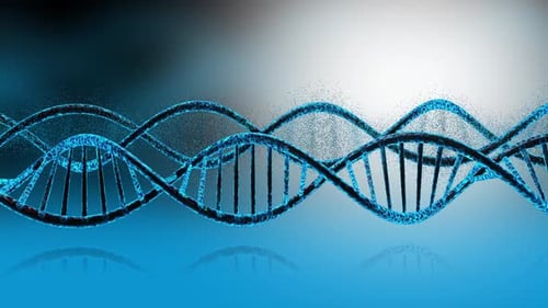 Animated Blue DNA Double Helix Structure Forming