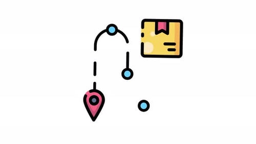 Flat Design Package Delivery Tracking Animation
