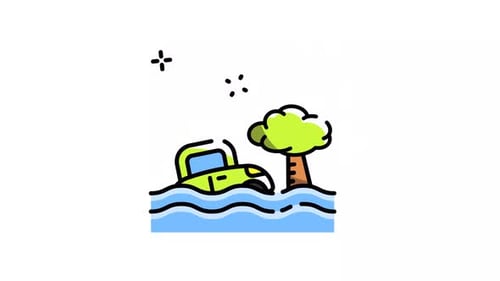 Icono de inundación animado con canal alfa