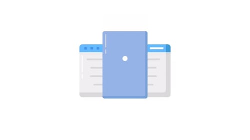 Animated Login Form Display in Flat Design Browser