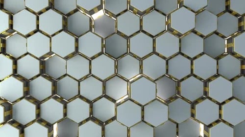 Futuristic Pulsing Hexagon Wall