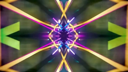 Abstract Neon Kaleidoscope Tunnel Motion Graphic Loop