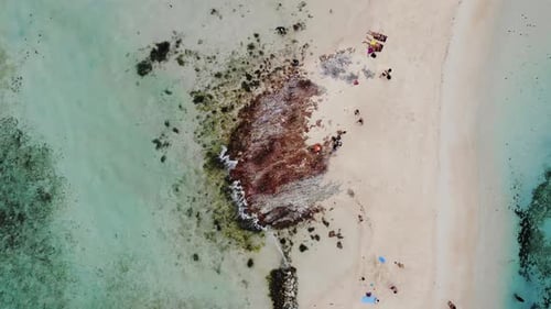 Aerial view of tropical beach on the Bulog Dos Island, Philippines. Beautiful tropical island with s