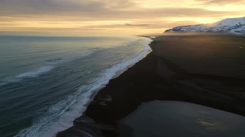 Atlanic Coastline Black Sand Beach