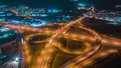 Aerial Drone Video Footage Multilevel Intersection