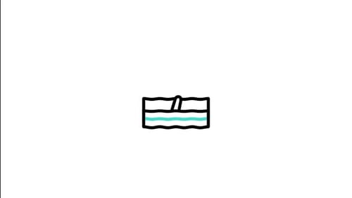 Animated Minimalist Swimmer Taking Strokes