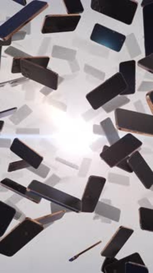 Dynamic Falling Smartphones Seamless Loop