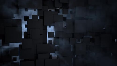 Abstract Cubes Fog 61 4K