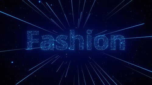 Modewort in blauen Lichtern