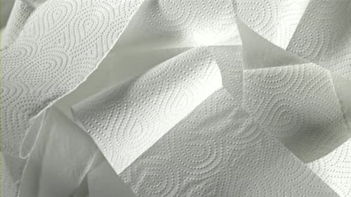 Close Up of White Paper Towels with Pattern