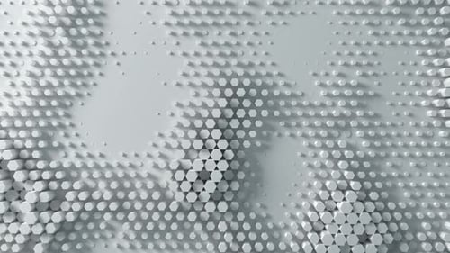 Abstract White Hexagon Grid Wave Background Seamless Loop
