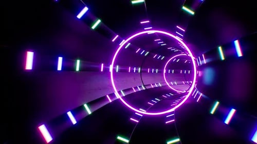 Neon Lamp Tunnel Background