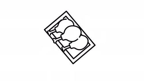 Line Art Animated Fried Chicken Icon