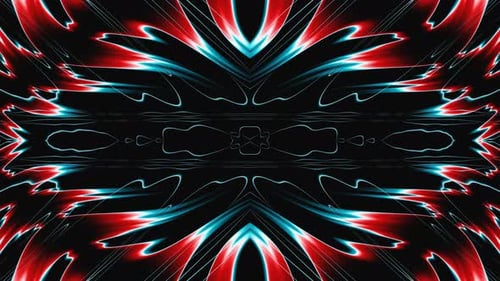 Abstract Blue and Red Curve Neon Lines Vj Loop Animation Background