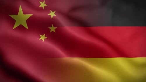 Fondo de lazo de bandera de China Alemania 4K