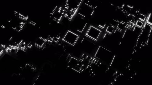 Background with Geometric Pattern and Moving Neon Colors