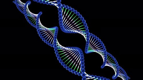 Futuristic Rotating DNA Double Helix Loop