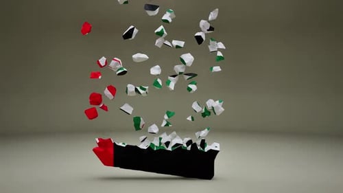 United Arab Emirates Map Flag Reveal Transition