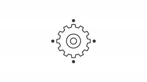 gear animated motion icon graphic for business