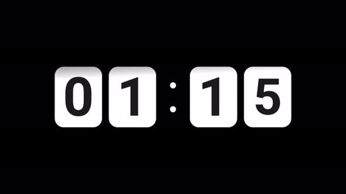 Five Minute Digital Countdown Flip Clock Timer, Motion Graphics ft. 5 ...