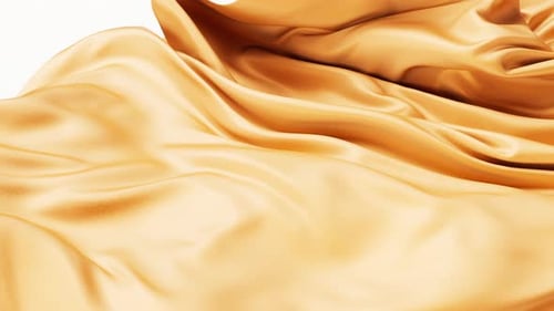 Golden Fabric Flowing Fluidly Seamless Loop