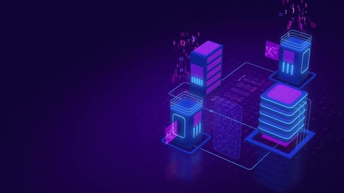 Abstrakte digitale Rechenzentrumsserver, die Informationen verarbeiten