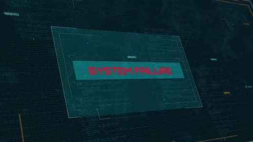 System Failure Warning: Futuristic Loading Screen Animation for Cyber Security with Computer Code HD