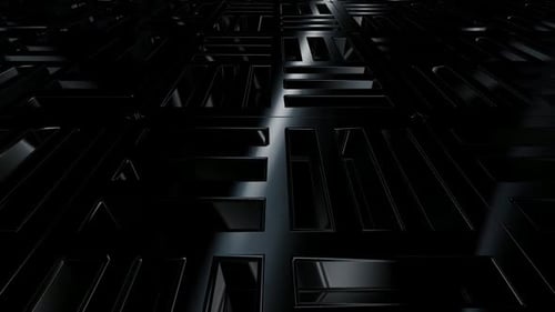 Luxus-Hintergrund mit Bewegung über schwarzen Formen, exklusiv, 3D-Render, Figuren, Reflexion