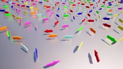 Colored Arrows on the Background of a Metal Surface the Concept of Choice