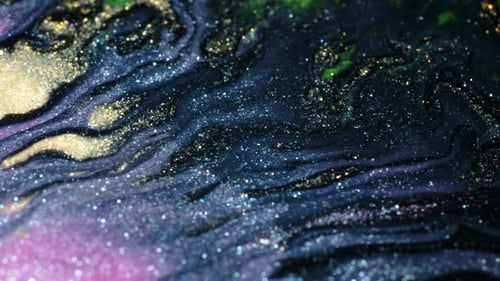 Vibrant Shot of Substances Mixing in Dynamic Abstract Patterns